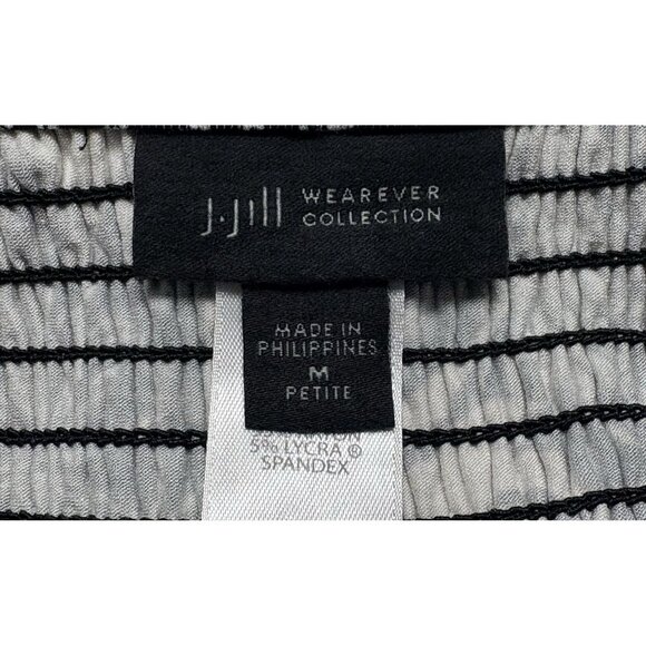 J JILL Wearever Women Plant Leaf Jumpsuit Wide Leg Sz MP Black Tan Gold 52-25 - Picture 8 of 15